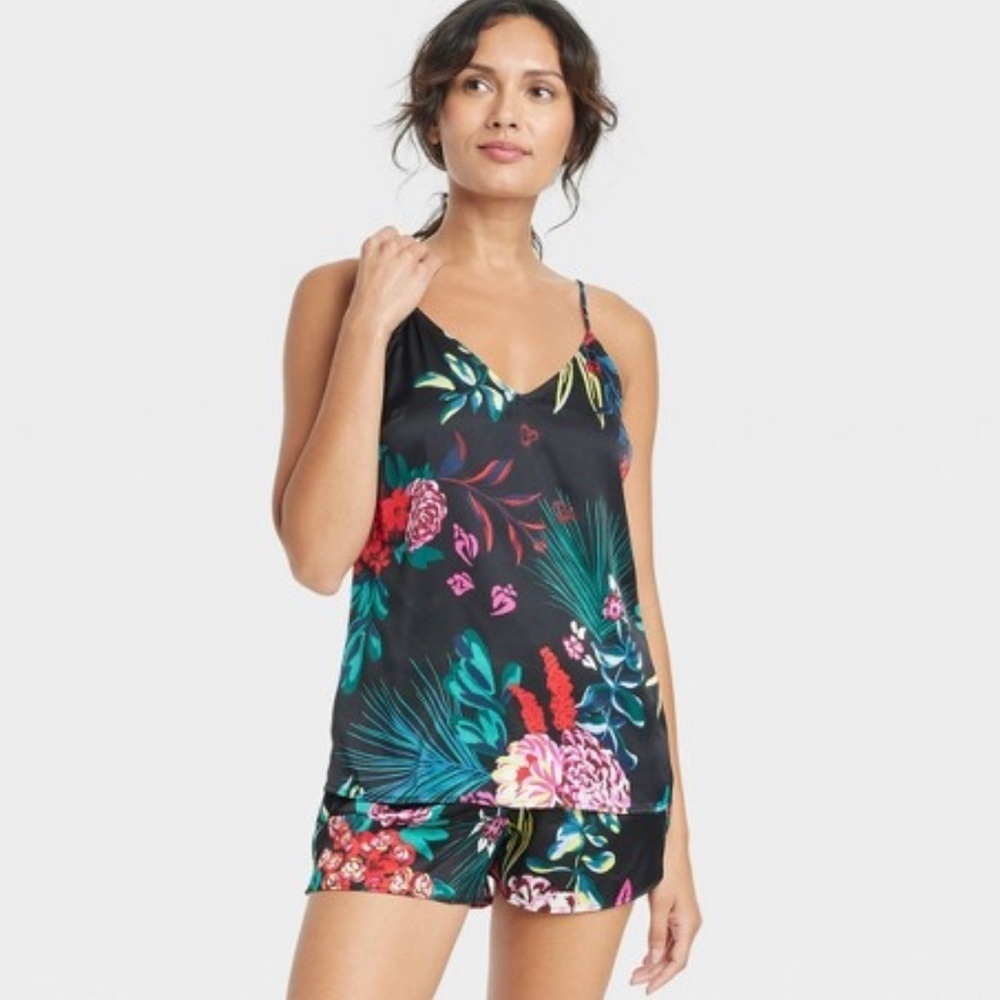 Stars Above Women's Floral Print Satin Pajama Cami za. - Picture 9 of 14